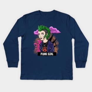 punk girl Kids Long Sleeve T-Shirt